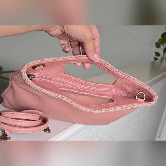 The Sak Linden Pebbled Leather Vintage Coral Handbag - Picture 3 of 15